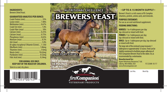 First Companion Brewers Yeast Nutritional Supplement for Horses - 15 lb *SPECIAL ORDER* - Horse Vitamins & Supplements 2