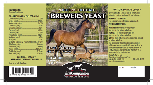 First Companion Brewers Yeast Nutritional Supplement for Horses - 2 lb - Horse Vitamins & Supplements 1
