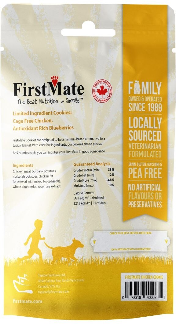 FirstMate Cage Free Chicken Meal & Blueberries Grain Free Dog Treats (8 oz) - Dog Treats 2