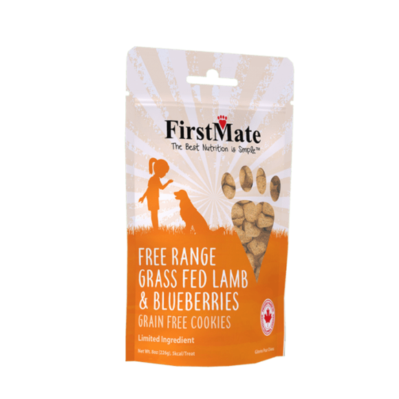 FirstMate Free Range Grass Fed Lamb Meal & Blueberries Grain Free Dog Treats (8 oz) - Dog Treats 1