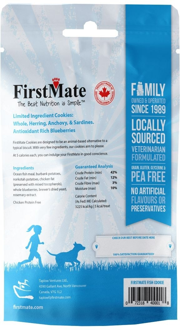 FirstMate Wild Pacific Caught Fish Meal & Blueberries Grain Free Dog Treats (8 oz) - Dog Treats 2