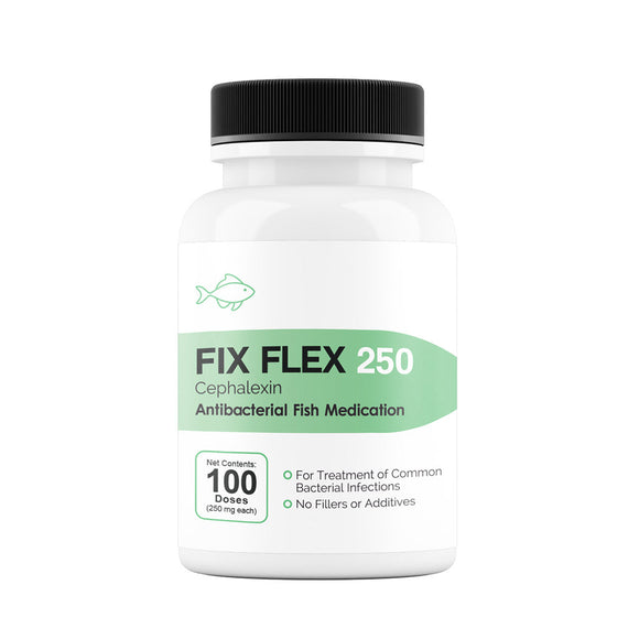 Fix Flex (Cephalexin) Capsules Fish Antibiotics - 250-mg (100-count) - Fish Medication and Vitamins 1
