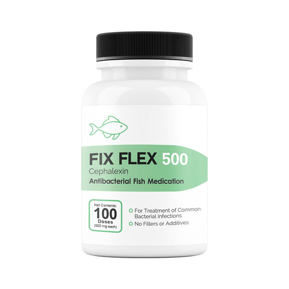 Fix Flex (Cephalexin) Capsules Fish Antibiotics - 500-mg (100-count) - Fish Medication and Vitamins 2
