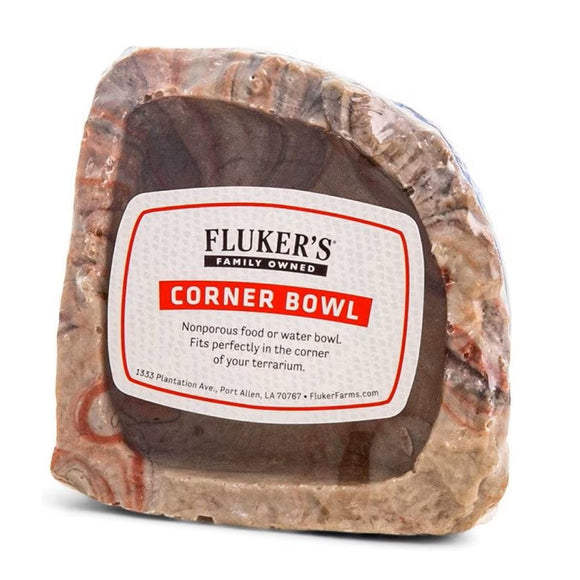 Fluker’s Non-porous Food and Water Corner Bowl - Small 4 Inch - Reptile & Amphibian Habitat Accessories 1