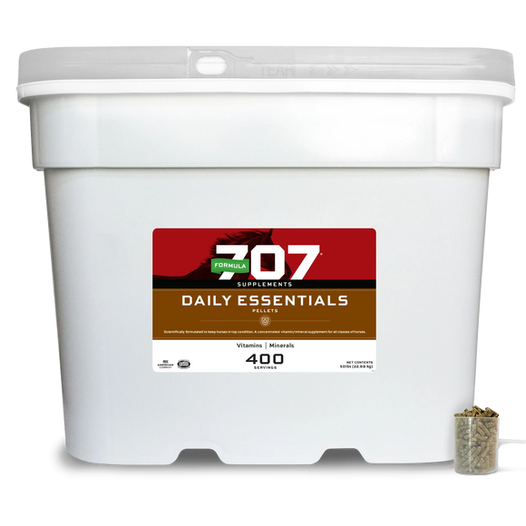 Formula 707 Daily Essentials Vitamins & Minerals Supplement for Horses - 50 lb - 400 servings - Horse Vitamins &