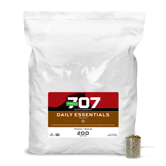 Formula 707 Daily Essentials Vitamins & Minerals Supplement for Horses - 25 lb - 200 servings - Horse Vitamins &