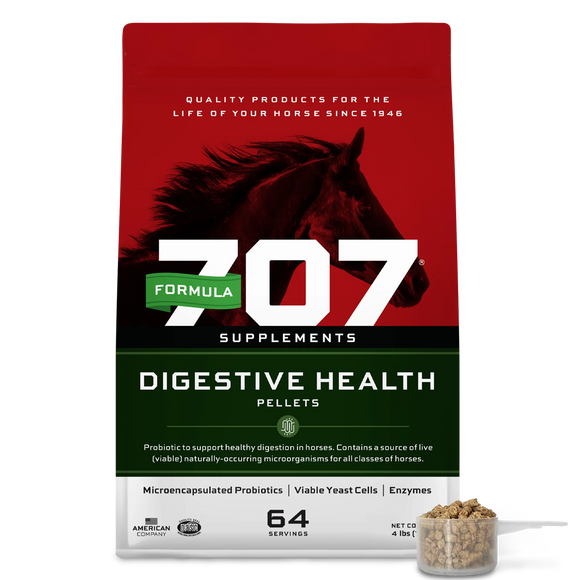 Formula 707 Digestive Health Horse Supplement Pellets - 4-lb (64 servings) - Horse Vitamins & Supplements 4