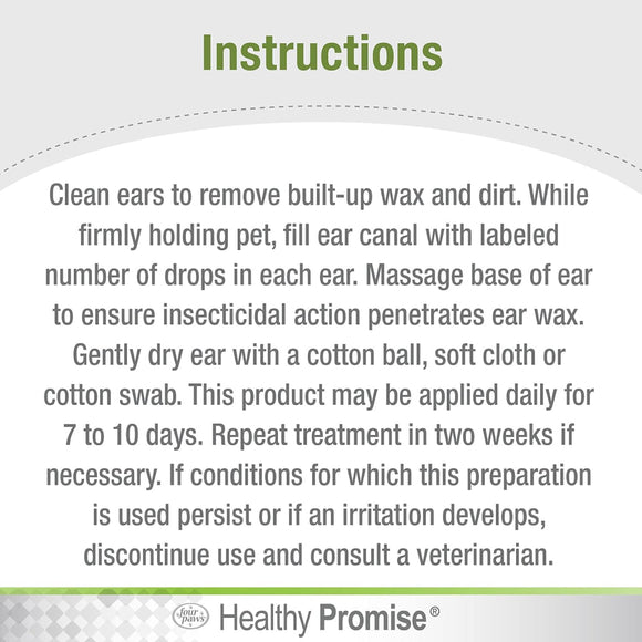 Four Paws Healthy Promise Aloe Ear Mite Treatment For Cats (0.75 oz)