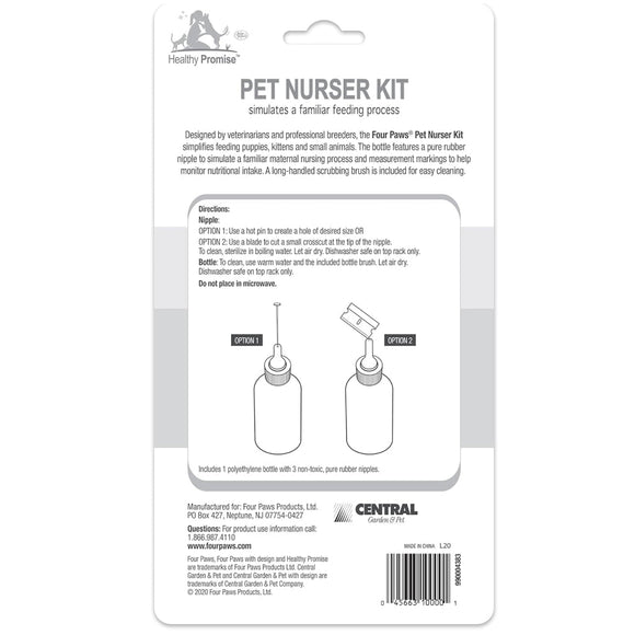 Four Paws Healthy Promise Nurser Bottle & Cleaning Brush For Pets