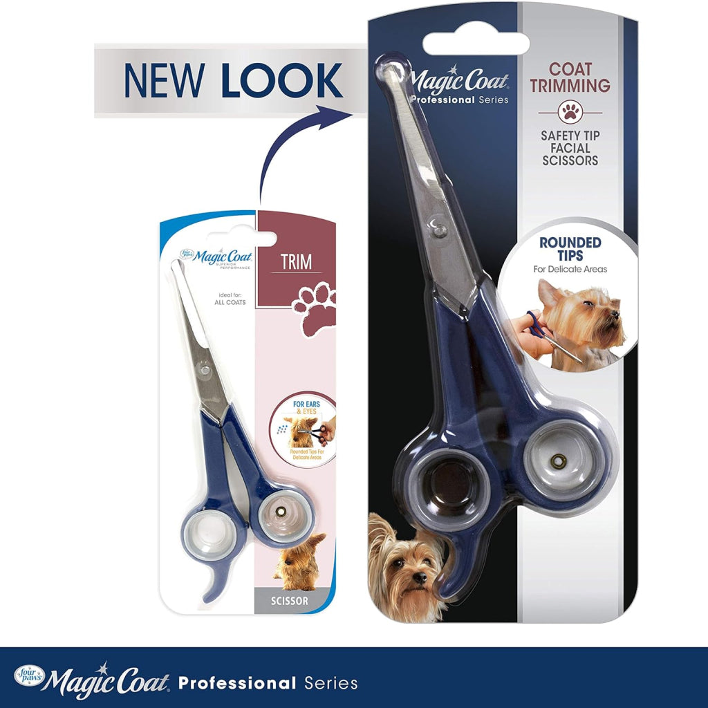 Four Paws Safety Tip Facial Scissors – Safe & Precise Pet Grooming