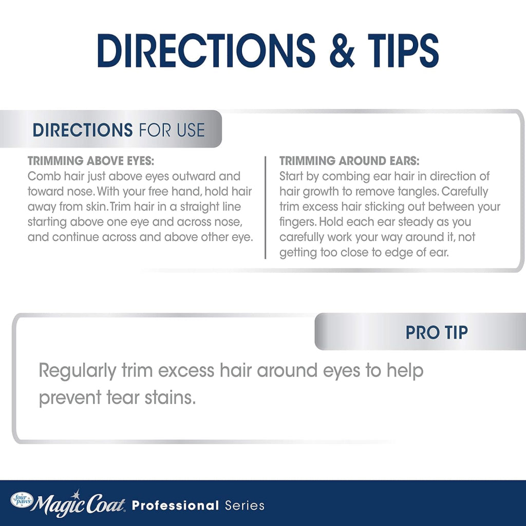 Four Paws Safety Tip Facial Scissors – Safe & Precise Pet Grooming