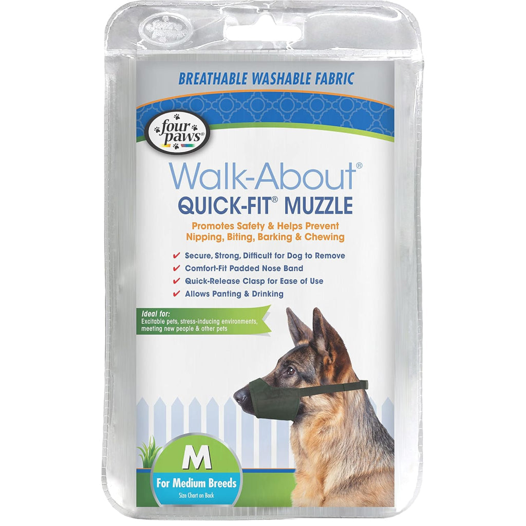 Four Paws Quick-Fit Dog Muzzle – Comfortable, Durable, & Adjustable
