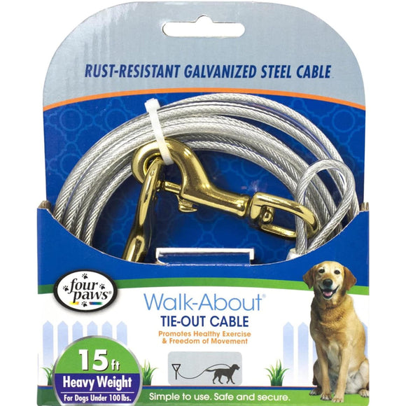 Four Paws Walk-About Heavy Weight Overhead Trolley & Tie-Out Cable for Dogs under 100 lbs - 15 ft - Carriers & Travel 13