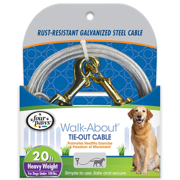 Four Paws Walk-About Heavy Weight Overhead Trolley & Tie-Out Cable for Dogs under 100 lbs - 20 ft - Carriers & Travel 12