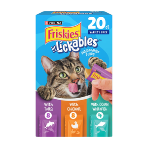 Friskies lil’ Lickables Tuna Chicken & Ocean Whitefish Variety Pack Lickable Cat Treats (20 ct) - Cat Treats 1
