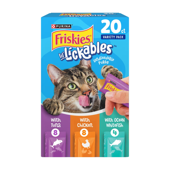 Friskies lil’ Lickables Tuna Chicken & Ocean Whitefish Variety Pack Lickable Cat Treats (20 ct) - Cat Treats 1