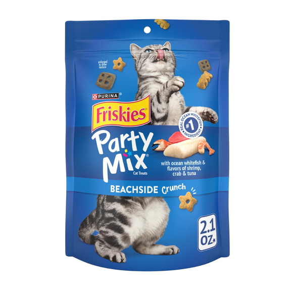 Friskies Party Mix Beachside Crunch Cat Treats - 2.1 oz - Cat Treats 1