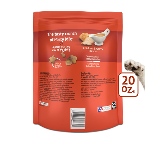 Friskies Party Mix Gravy-Licious Crunch Chicken & Gravy Cat Treats - Cat Treats 11