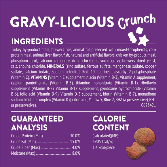 Friskies Party Mix Gravy-Licious Crunch Turkey & Gravy Cat Treats (2.1 oz) - Cat Treats 5