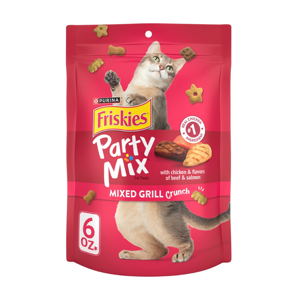 Friskies Party Mix Mixed Grill Crunch Cat Treats - 6 oz - Cat Treats 6