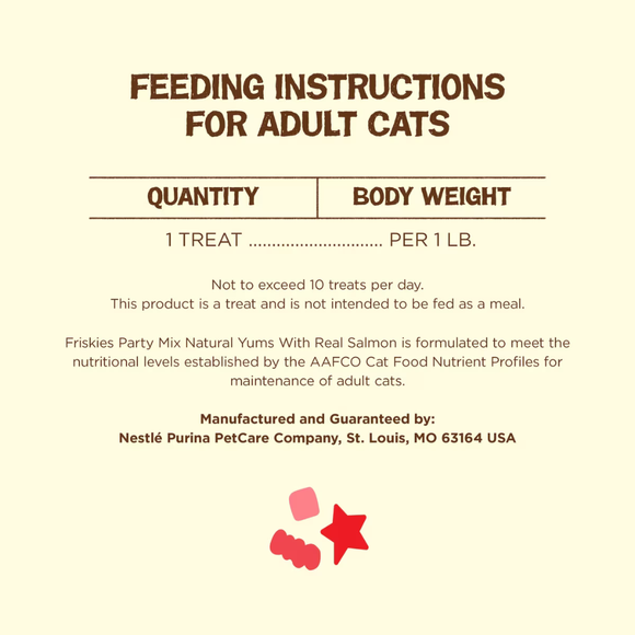 Friskies Party Mix Naturals Real Salmon Crunchy Cat Treats (2.1 oz) - Cat Treats 6