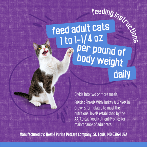 Friskies Savory Shreds with Turkey and Giblets Canned Cat Food