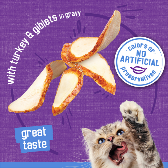 Friskies Savory Shreds with Turkey and Giblets Canned Cat Food