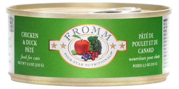Fromm Four Star Cat Duck/Chicken Pate 5.5 oz (Case of 12) - Wet Cat Food 1