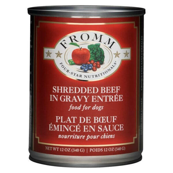 Fromm Four Star Dog Nutritionals Shredded Beef Entree Food 12 oz (Case of 12) - Wet Dog Food 1