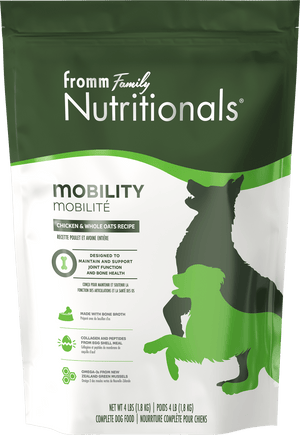 Fromm Family Nutritionals dog food package with green and white design