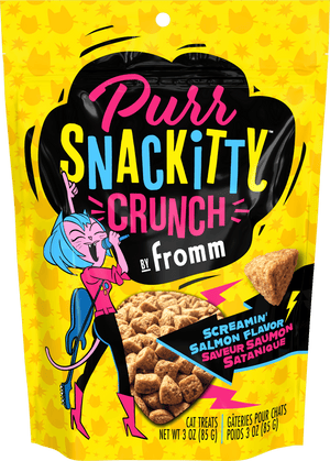 FROMM PurrSnackitty Crunch Screamin’ Salmon Flavor Cat Treats 3-oz - Cat Treats 1