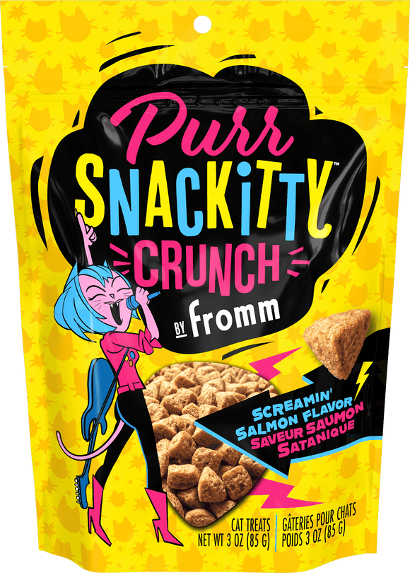 FROMM PurrSnackitty Crunch Screamin’ Salmon Flavor Cat Treats 3-oz - Cat Treats 1