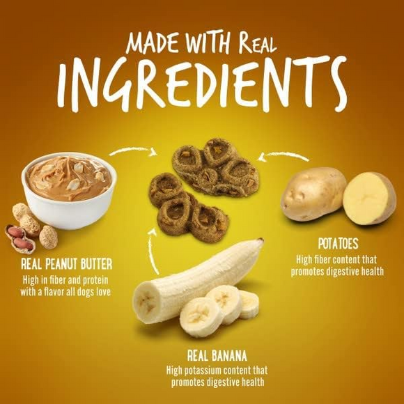 Fruitables BIGGIES Peanut Butter & Banana Dog Treats
