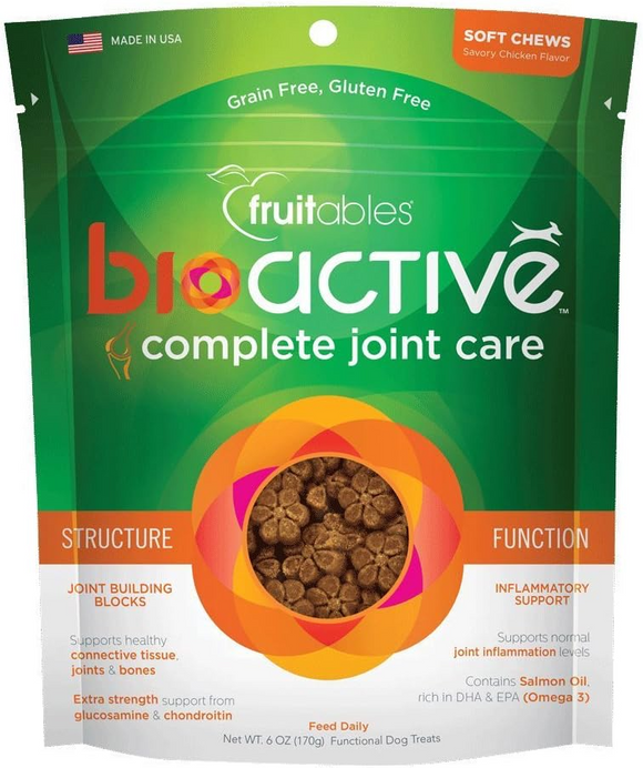 Fruitables BioActive Complete Joint Care Soft Chew Dog Treats (6 oz) - Dog Dental Care 1