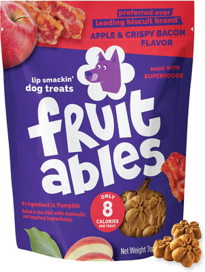 Fruitables Crispy Bacon & Apple Crunchy Dog Treats - 7 oz bag - Dog Treats 1