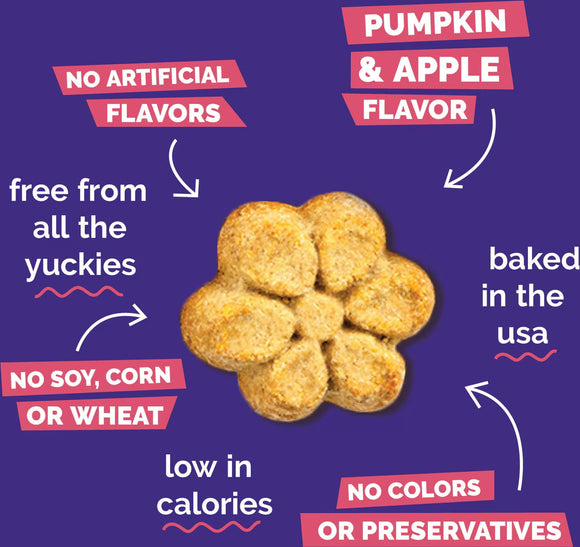 Fruitables Pumpkin & Apple Flavor Baked Dog Treats (7 oz) - Soft & Chewy Dog Treats 7