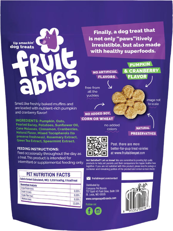 Fruitables Pumpkin & Cranberry Crunchy Dog Treats (7 oz) - Dog Treats 4