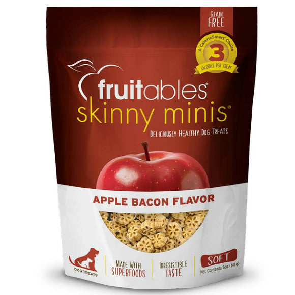 Fruitables Skinny Minis Apple Bacon Chewy Dog Treats (5 oz) - Soft & Chewy Dog Treats 5