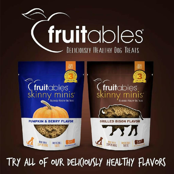 Fruitables Skinny Minis Grilled Bison Flavor Chewy Dog Treats (5 oz)