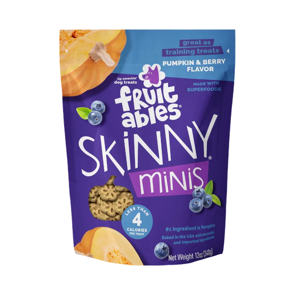Fruitables Skinny Minis Pumpkin & Berry Flavor Dog Treats - 12 oz bag - Training Dog Treats 4