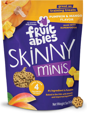 Fruitables Skinny Minis Pumpkin & Mango Flavor Dog Treats (5 oz) - Soft & Chewy Dog Treats 1