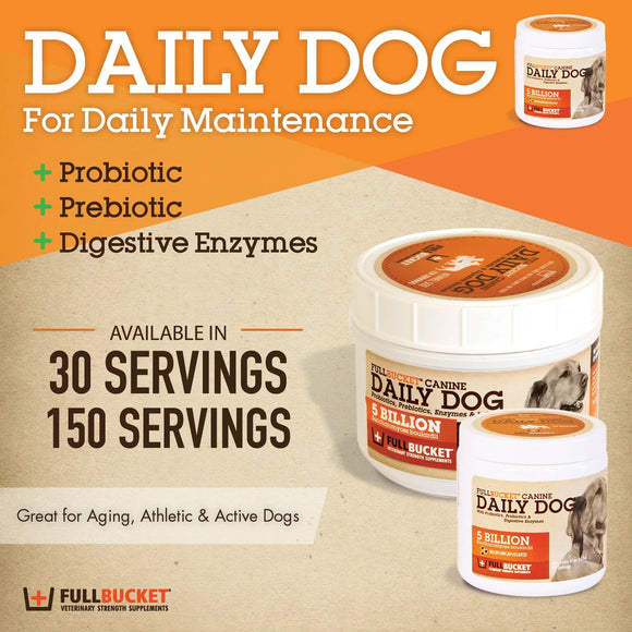 Fullbucket Canine Daily Dog Kennel Size (435g 150 servings) - Dog Digestive & Probiotics Supplements 5