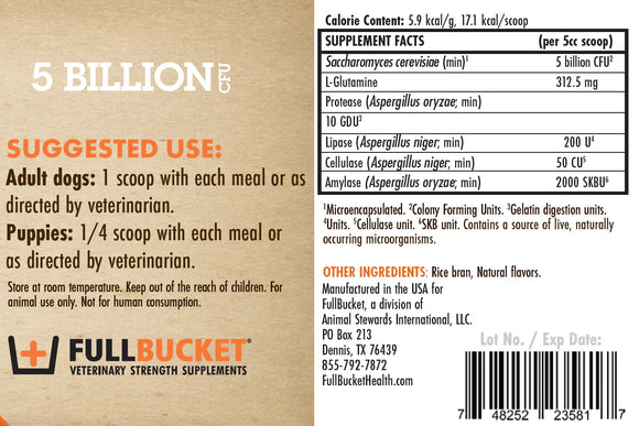 Fullbucket Canine Daily Dog Powder (87g 30 servings) - Dog Digestive & Probiotics Supplements 4
