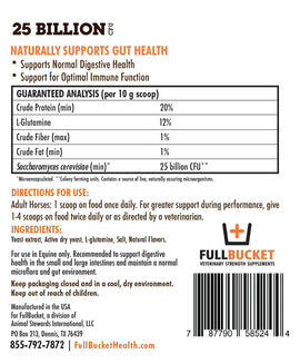 FullBucket Equine Probiotic Granules Regular Strength Formula (1500g 150 servings) - Horse Health & Wellness 2
