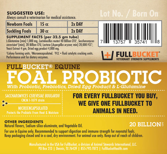 Fullbucket Foal Probiotic Paste (single tube) - Horse Vitamins & Supplements 3