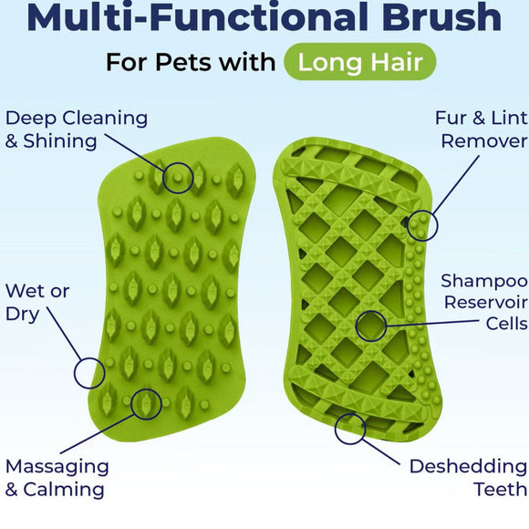 Furbliss Two-Sided Multi-Functional Brush for Pets with Long Hair