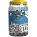 Fussie Cat 10 Flavors Variety Lickable Cat Treats 0.5-oz tube 50 count - Ocean Fish - Cat Treats 1