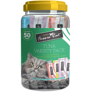 Fussie Cat 5 Flavors Variety Lickable Cat Treats 0.5-oz tube 50 count - Tuna - Cat Treats 1