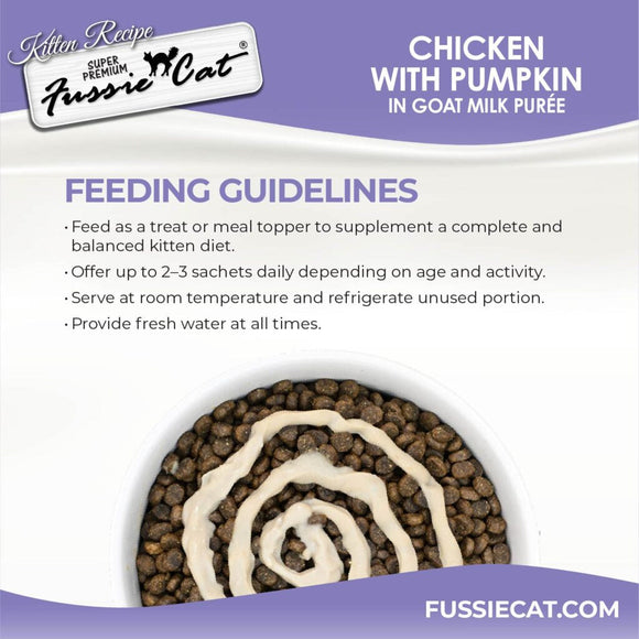 Fussie Cat Chicken with Pumpkin in Goat Milk Puree Lickable Kitten Recipe 0.5-oz tube 4-count - Cat Treats 3