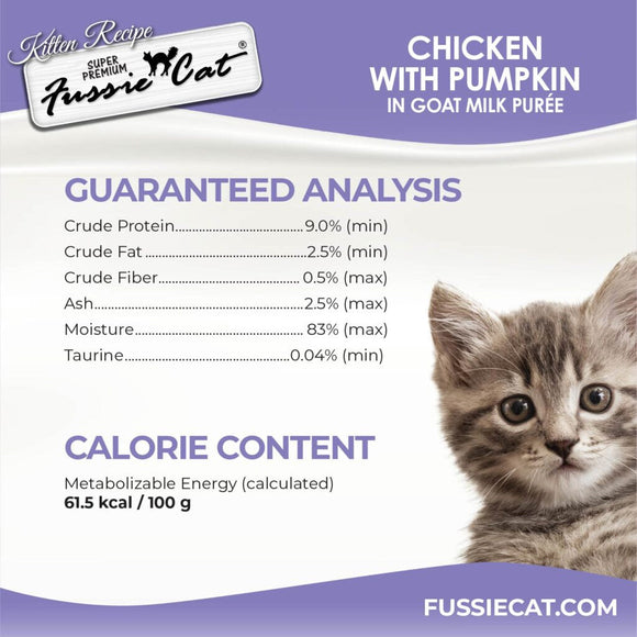 Fussie Cat Chicken with Pumpkin in Goat Milk Puree Lickable Kitten Recipe 0.5-oz tube 4-count - Cat Treats 4